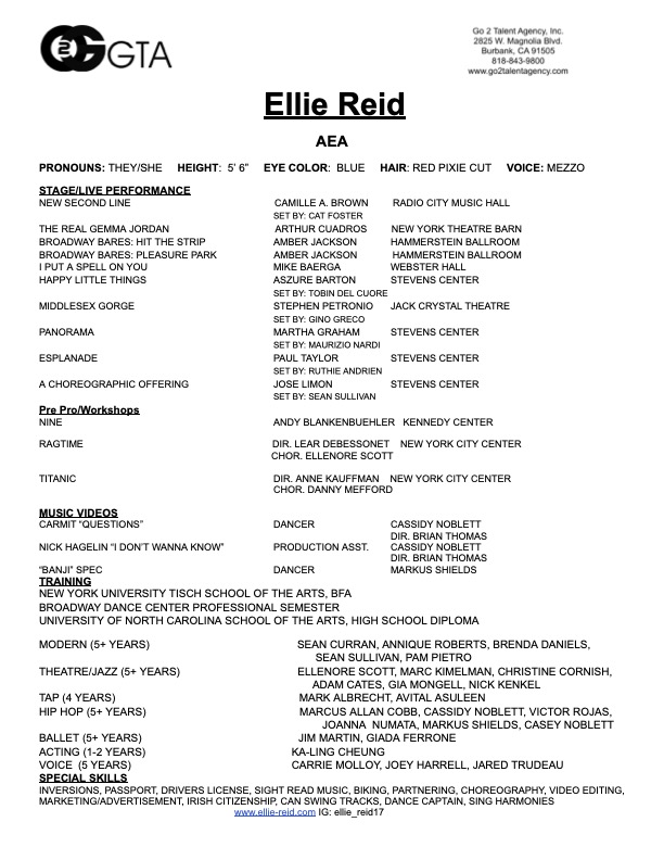 Ellie Reid Resume